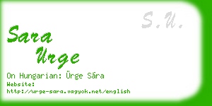 sara urge business card