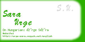 sara urge business card